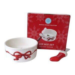 Martha Stewart Holiday Garden Dip Set With Bowl & Spreader